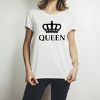 King &amp; Queen Style White T-Shirt - King &amp; Queen Design T-Shirts  – Best Quality T-Shirts For Girls | T-Shirt For Women - T-Shirt For Boy | T-Shirt For Men | King T-Shirts  | Queen Design T-Shirt