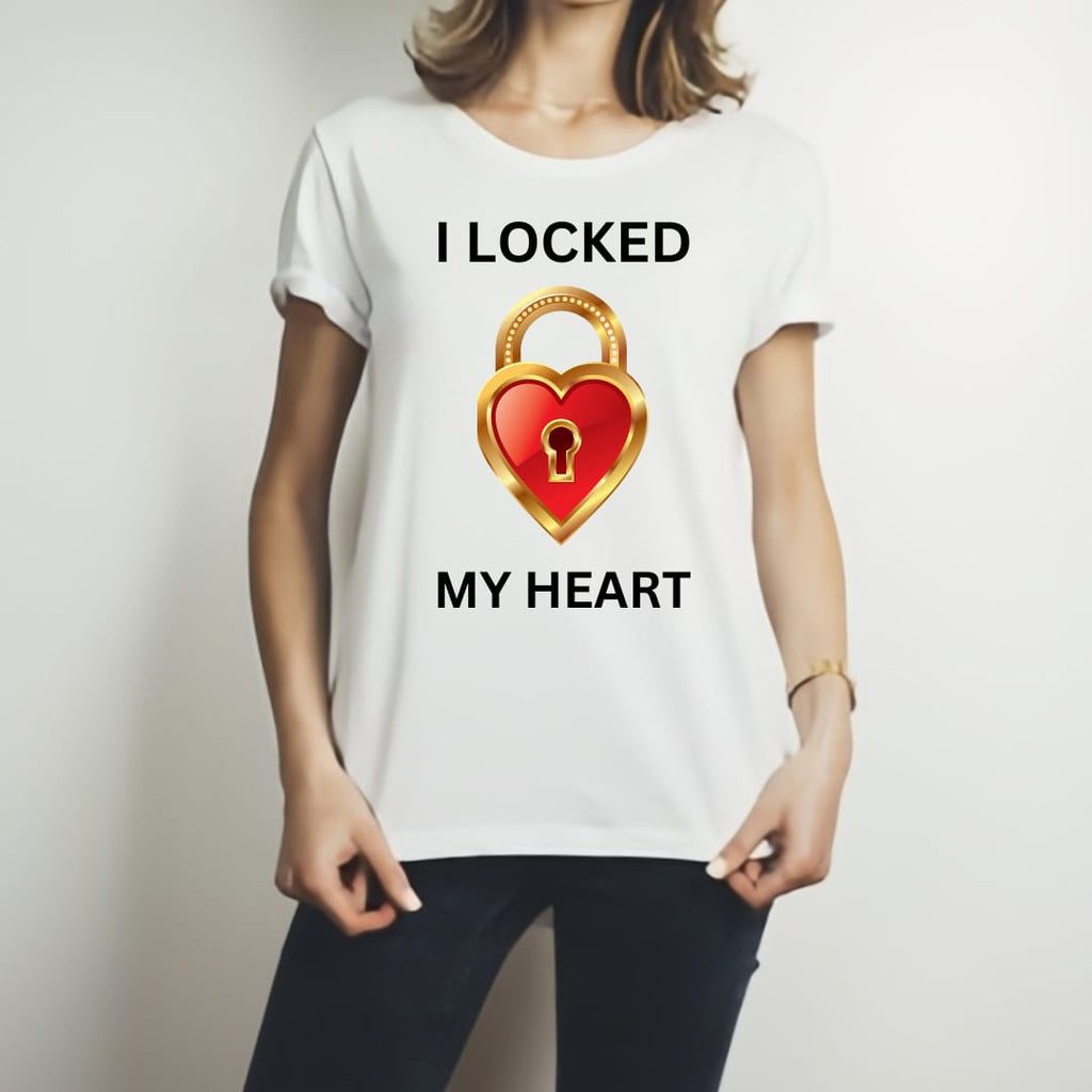 Combo Of My Heart &amp; The Key Style White T-Shirt with Cute Design - Heart &amp; key Design T-Shirts  – Best Quality T-Shirts For Girls | T-Shirt For Women - T-Shirt For Men