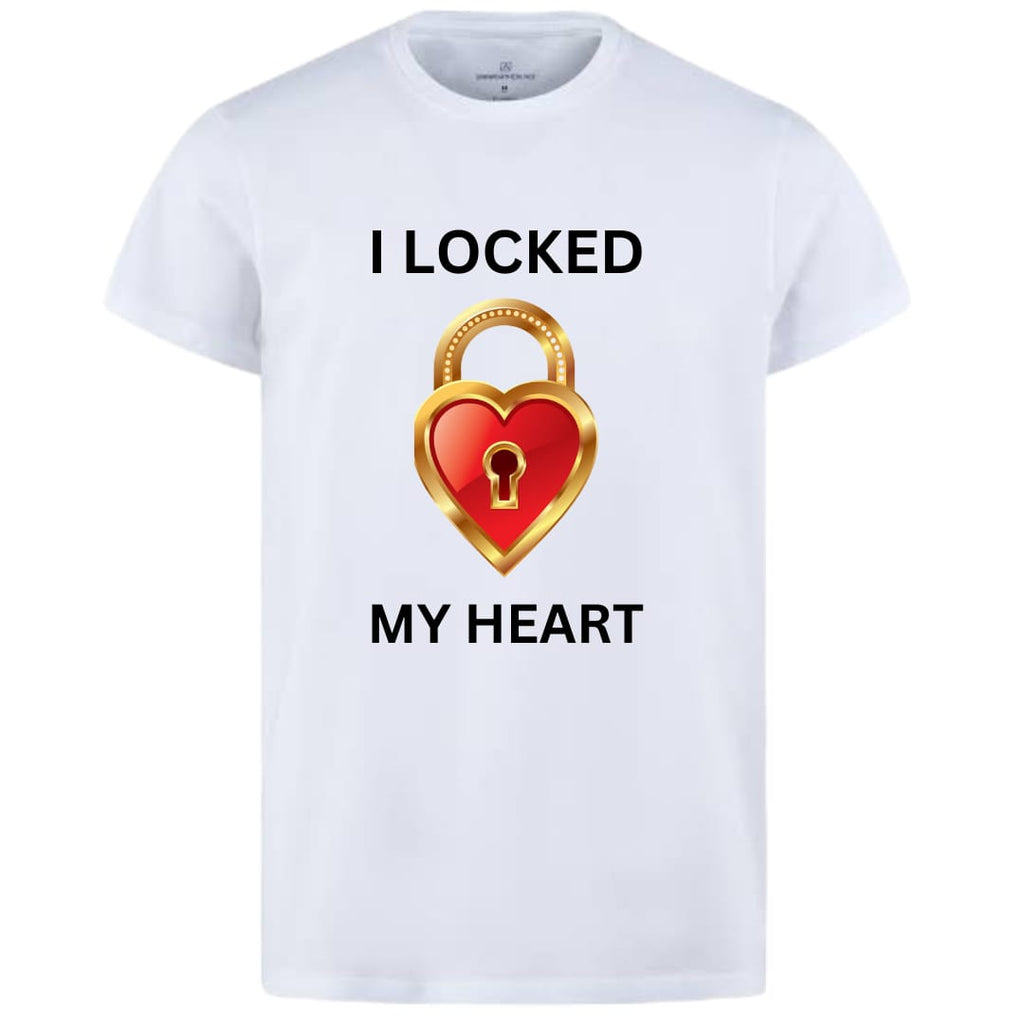The Key &amp; My Heart Style White T-Shirt - Key &amp; Heart Design T-Shirts  – Best Quality T-Shirts For Girls | T-Shirt For Women - T-Shirt For Men 