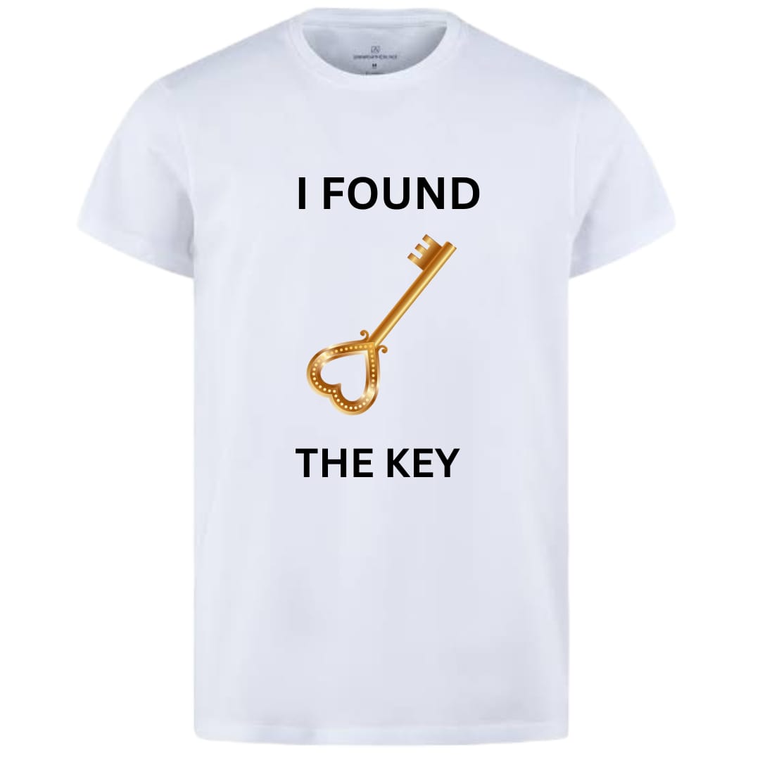 The Key &amp; My Heart Style White T-Shirt - Key &amp; Heart Design T-Shirts  – Best Quality T-Shirts For Girls | T-Shirt For Women - T-Shirt For Men 
