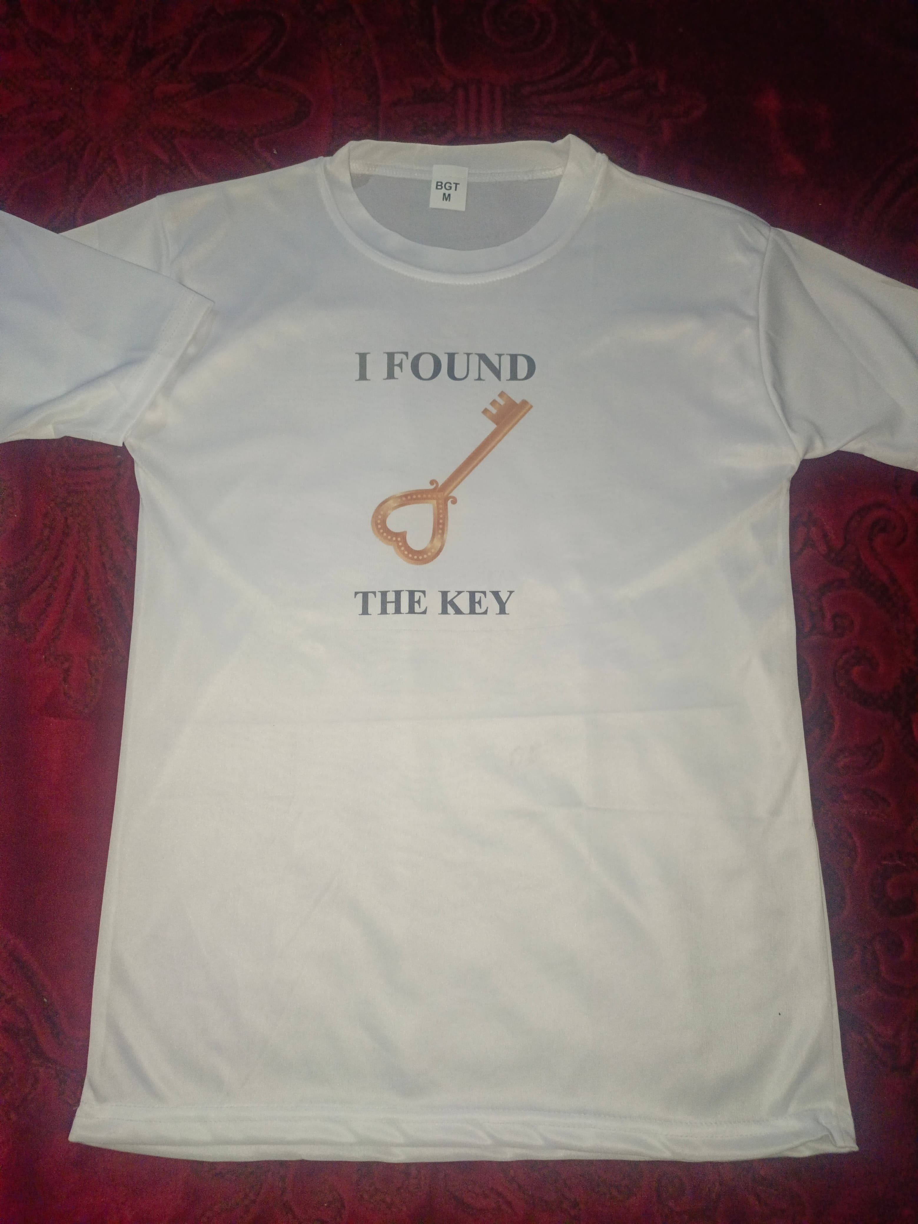 The Key &amp; My Heart Style White T-Shirt - Key &amp; Heart Design T-Shirts  – Best Quality T-Shirts For Girls | T-Shirt For Women - T-Shirt For Men 