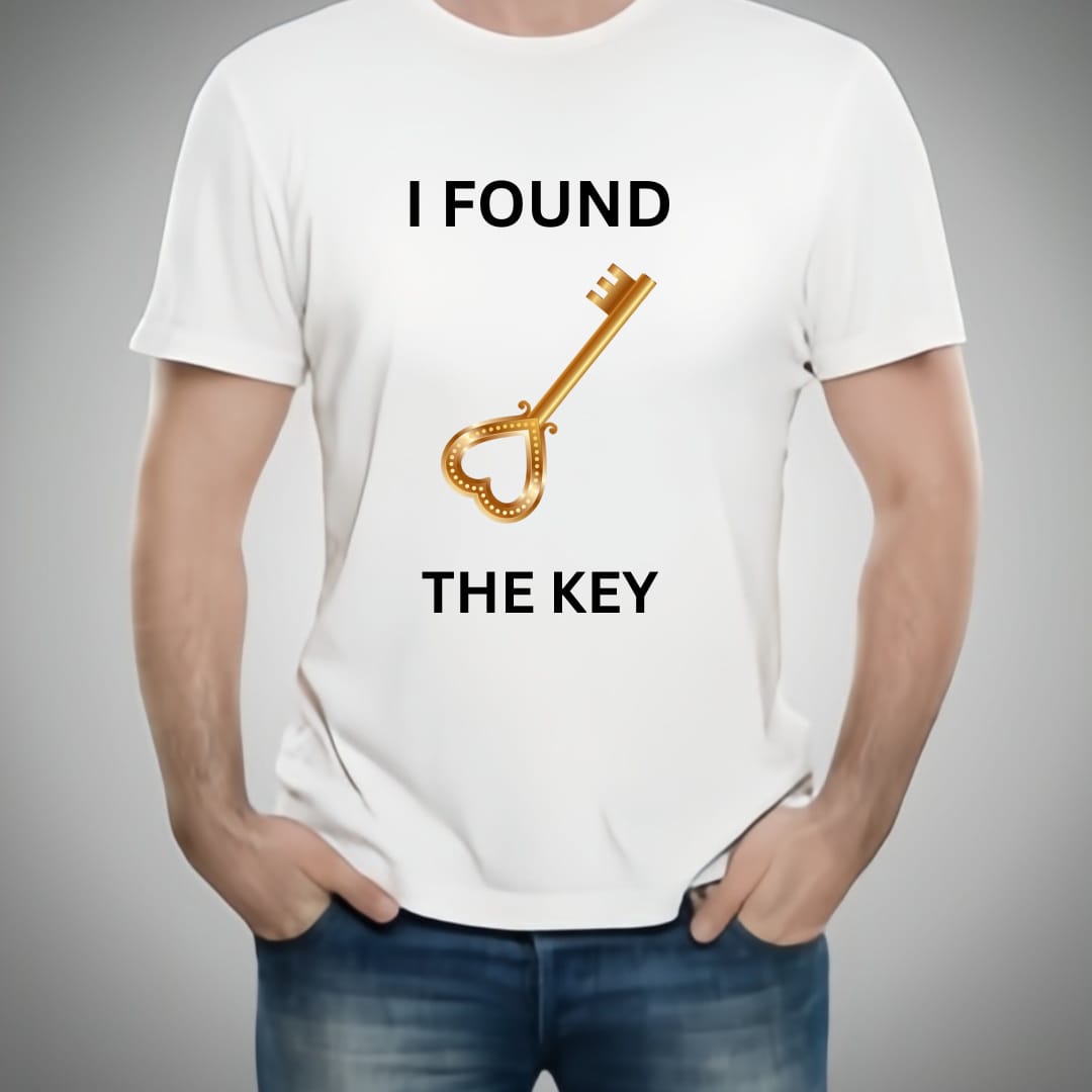 Combo Of My Heart &amp; The Key Style White T-Shirt with Cute Design - Heart &amp; key Design T-Shirts  – Best Quality T-Shirts For Girls | T-Shirt For Women - T-Shirt For Men
