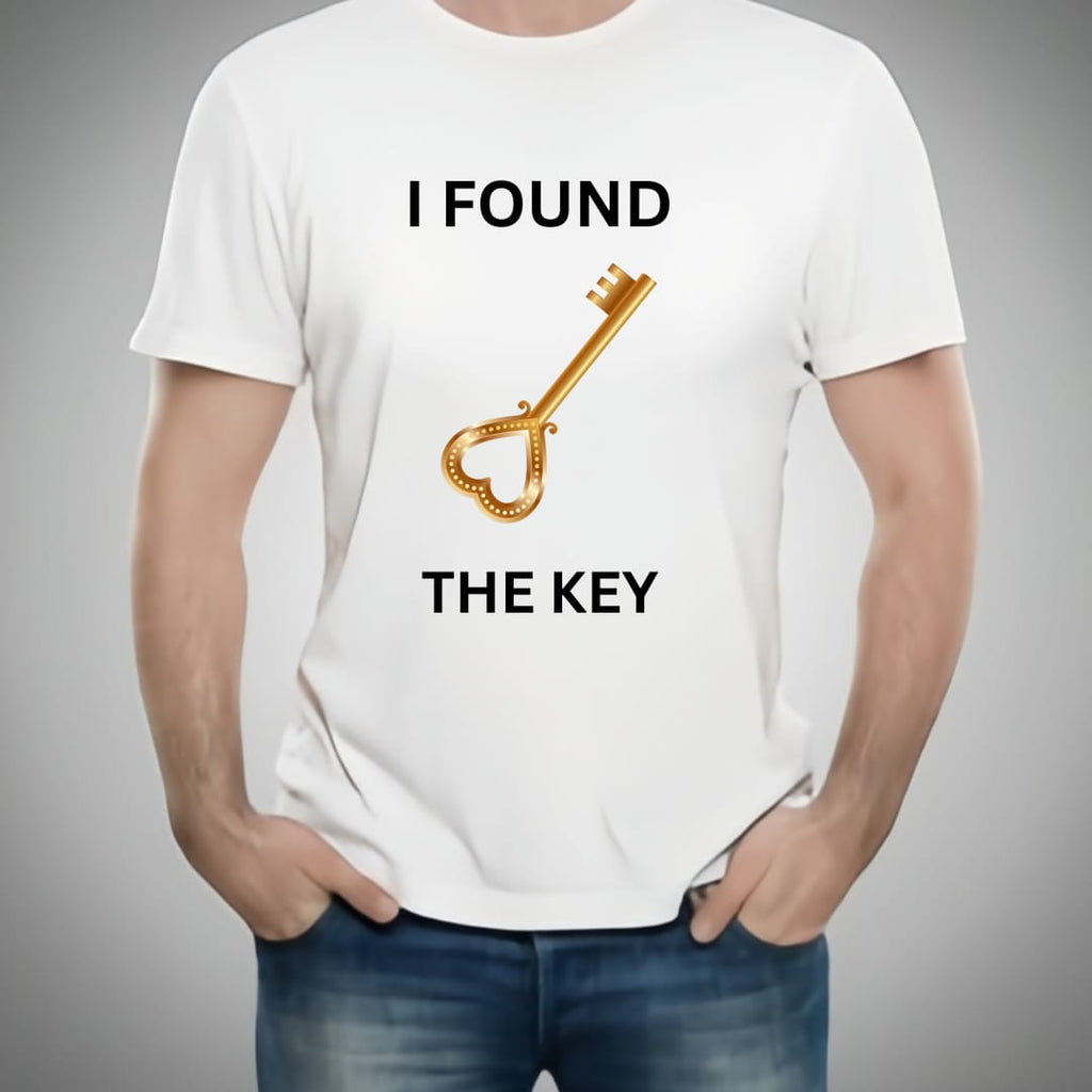The Key &amp; My Heart Style White T-Shirt - Key &amp; Heart Design T-Shirts  – Best Quality T-Shirts For Girls | T-Shirt For Women - T-Shirt For Men 
