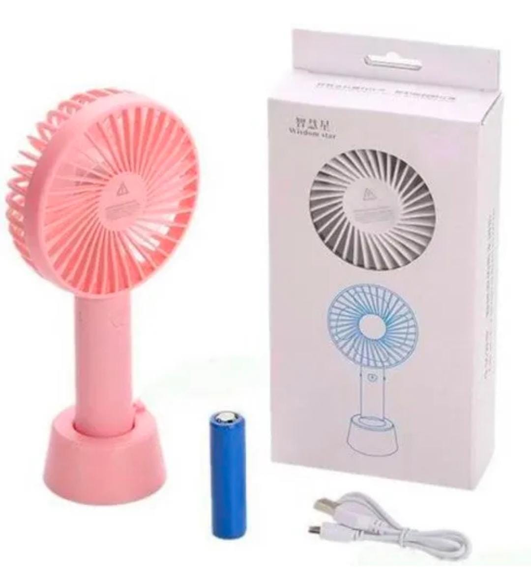 Portable USB Rechargeable Fan | Handheld 3 Speed Strong Wind Electric Small Mini Cooling Fan (random color)