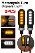 Universal LED Turn Signal Indicator | Dual Color (Yellow &amp; White) | Waterproof &amp; Flexible | For 70cc, 125cc &amp; All Motorcycles