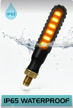 Universal LED Turn Signal Indicator | Dual Color (Yellow &amp; White) | Waterproof &amp; Flexible | For 70cc, 125cc &amp; All Motorcycles