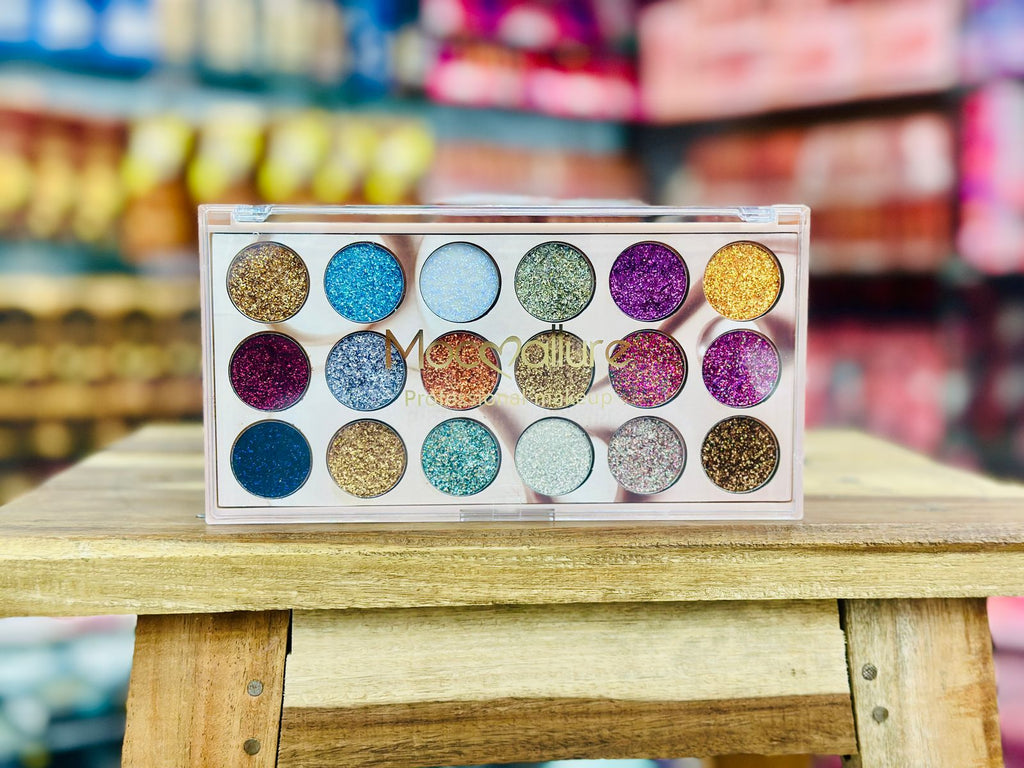 Mocallure Professional 18-Color Glitter Eyeshadow Palette – Bold, Shimmering Shades for Every Look