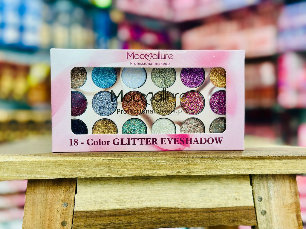 Mocallure Professional 18-Color Glitter Eyeshadow Palette – Bold, Shimmering Shades for Every Look