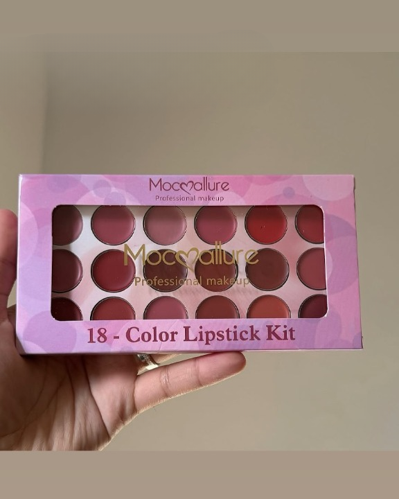 Moccallure Professional 18-Colors Lipstick Kit – Long-Lasting, Hydrating &amp; Compact | Unisex Makeup Set