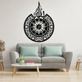 3D Islamic Wooden Wall Clock with 'Allah' Design – Elegant Decorative Clock for Home, Office or Gift – Laser Cut 3mm Lasani Wood – Lightweight, Durable &amp; Stylish