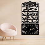 3D Wooden Loh-e-Qurani Wall Clock – Islamic Decorative Clock with Arabic Calligraphy – Elegant Design Made from 3mm Lasani Wood – Lightweight &amp; Durable – Perfect for Home, Office, or Gift