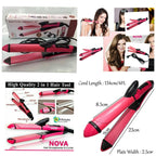 2-in-1 Nova Hair Straightener and Curler – Dual-Use Styling Tool with Quick Heat-Up Technology, Ceramic Plates for Smooth Straightening &amp; Effortless Curls Model-NH-2009 – Portable, Lightweight, Ideal for Home or Travel Use