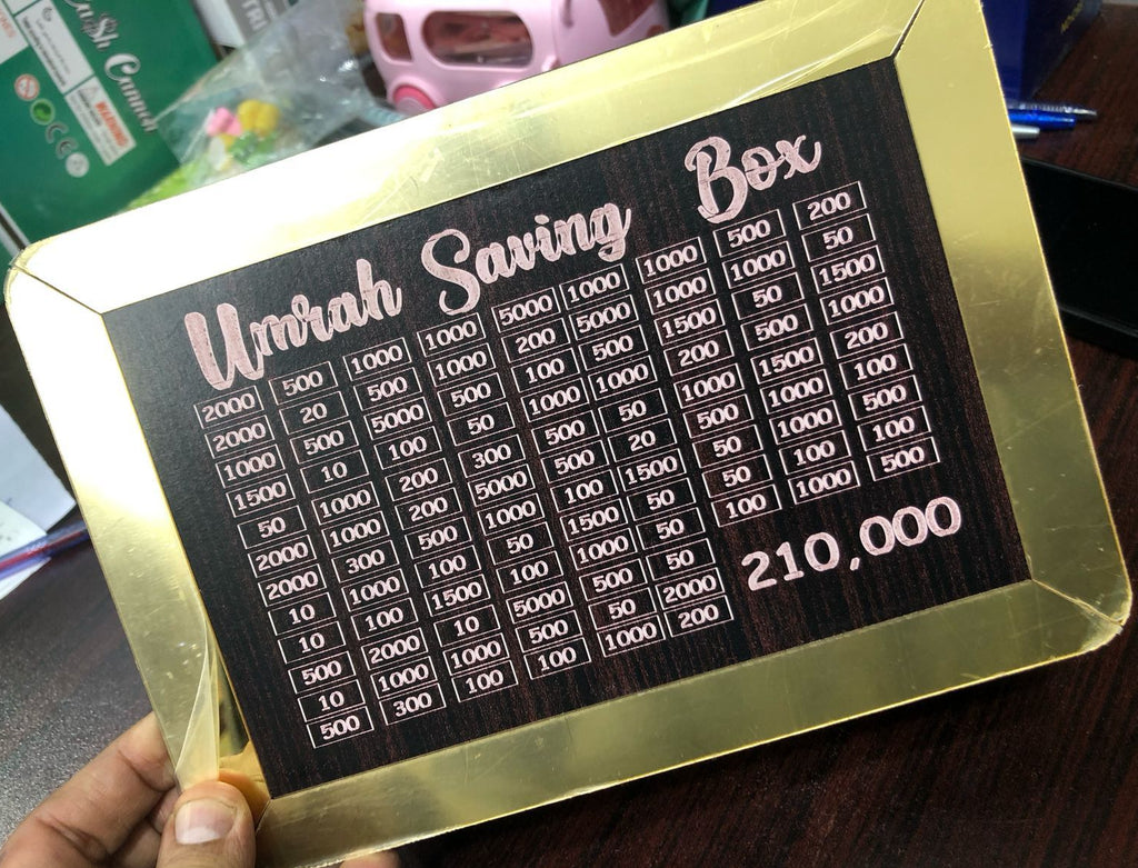 Umrah Saving Box - Saving Box - Box For Umrah Saving | Umrah Saving Box - Best Quality Umrah Saving Box - 210,000 Umrah Saving Box ( Random Design )