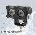 Motorcycle Robot Dual Colour LED Work &amp; Driving Lights – 5000K–6500K Two-Color External Headlights / Fog Lamp