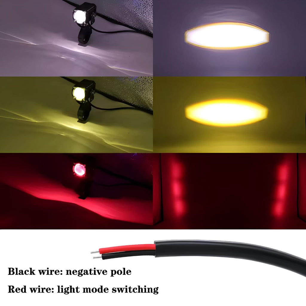 Universal Motorcycle LED Auxiliary Headlight – High/Low Beam Super Bright Fog &amp; Driving Light with Waterproof IP65 Spotlight for All Bikes and Weather Conditions