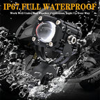 Universal Motorcycle LED Auxiliary Headlight – High/Low Beam Super Bright Fog &amp; Driving Light with Waterproof IP65 Spotlight for All Bikes and Weather Conditions