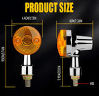 Pack of 4 Universal Motorcycle Turn Signal Indicators | Amber Isharay Lights | Round Fit for 70cc &amp; 125cc Bikes