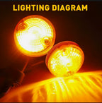 Pack of 4 Universal Motorcycle Turn Signal Indicators | Amber Isharay Lights | Round Fit for 70cc &amp; 125cc Bikes