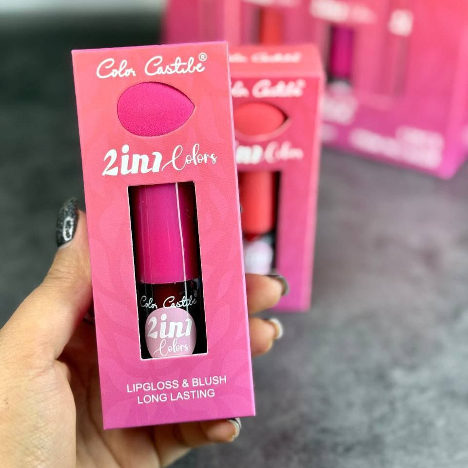 Moccallure Professio2 in 1 Makeup Deal – Color Castile Lip Gloss &amp; Blush | Liquid Beauty Combo | Long-Lasting Radiance | Dual-Use Magicnal 18-Colors Lipstick Kit – Long-Lasting, Hydrating &amp; Compact | Unisex Makeup Set (Copy)
