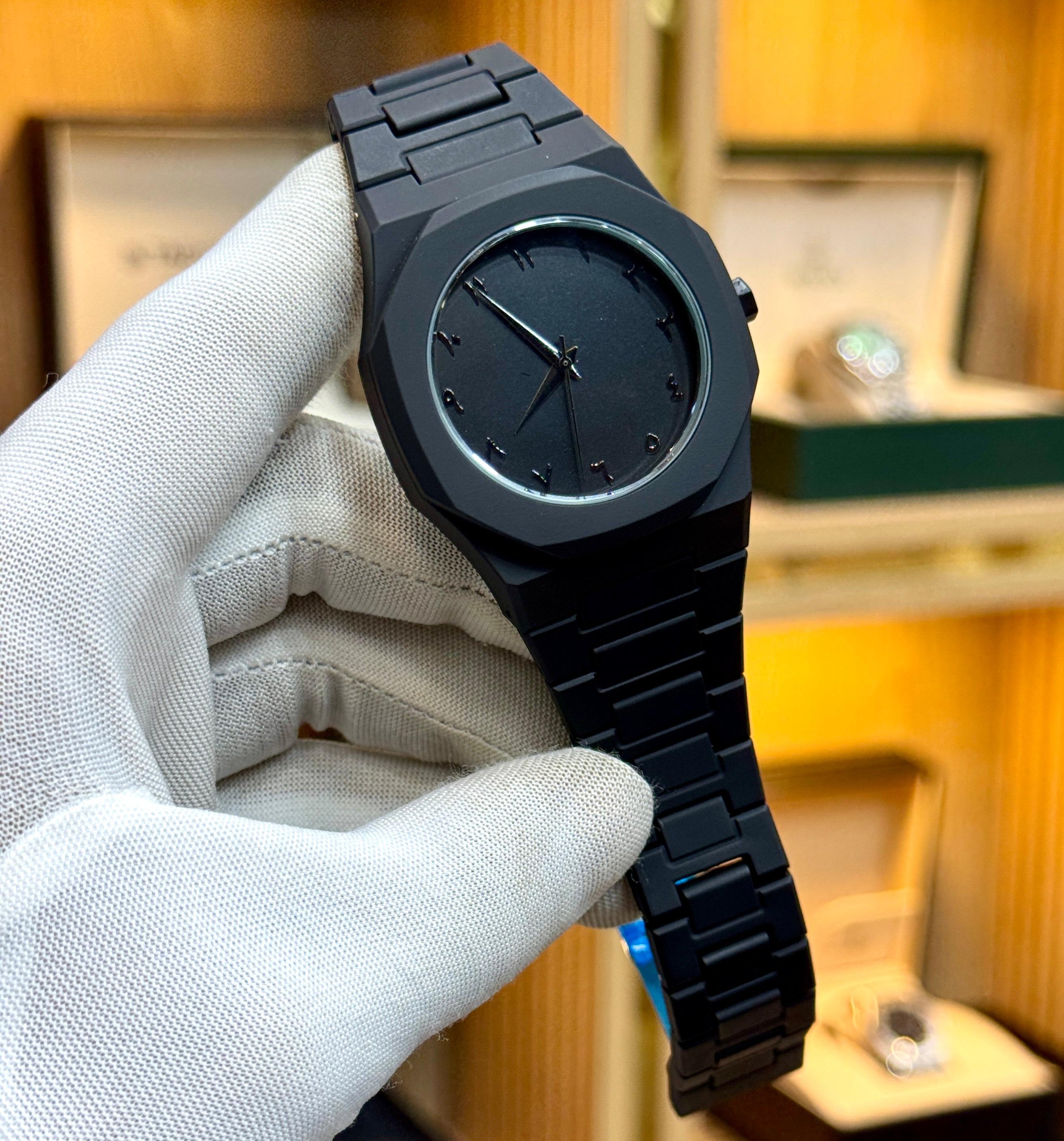 Full Black Aura Quartz Analog Watch – Lightweight Premium Design for Men & Boys (Without Box)