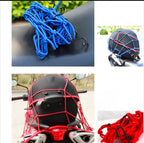Motorcycle Flexible Cargo Net – Helmet Holder &amp; Luggage Mesh with Hooks (random color)