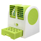 Portable Mini AC Air Cooler – USB &amp; Battery Operated | Dual Blower with Ice Tray | Blade-less Cooling Fan for Home, Shop, Kitchen, Table &amp; Outdoor Use