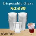 Disposable Drinking Glasses Cups Transparent Plastic [180ml]