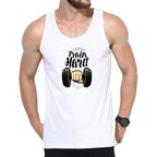 Mens Tank Top Gym Fitness Bodybuilding Workout Sleeveless Shirt [White] | Crossfit Clothing Male Casual Stringer Singlet Vest Undershirt