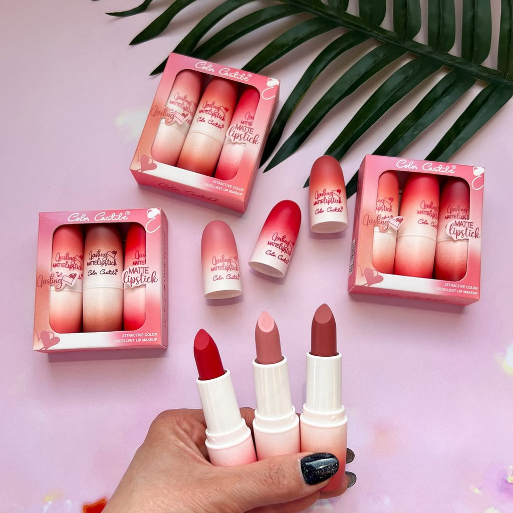 Color Castle High Coverage &amp; Long Lasting Lipstick [Pack of 3] | Color castle lipsticks Pack