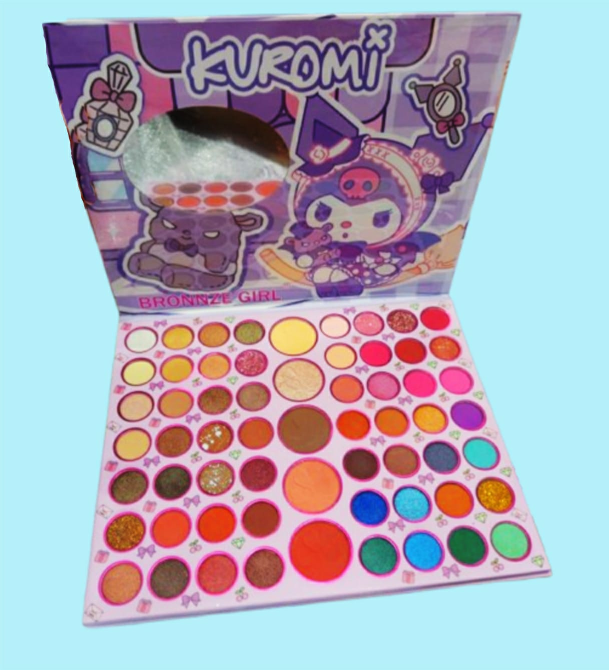 Kuromi 61-Color Eyeshadow Palette – High Pigment, Matte &amp; Shimmer Shades for Creative Eye Looks