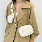 Stylish Girl's Convertible Crossbody Bag - Fashion Handbags for Ladies PU Leather Polyester Waterproof Shoulder Bags With Change Purse Trending Travel Crossbody Bag - 1 Pc, Black PU Leather
