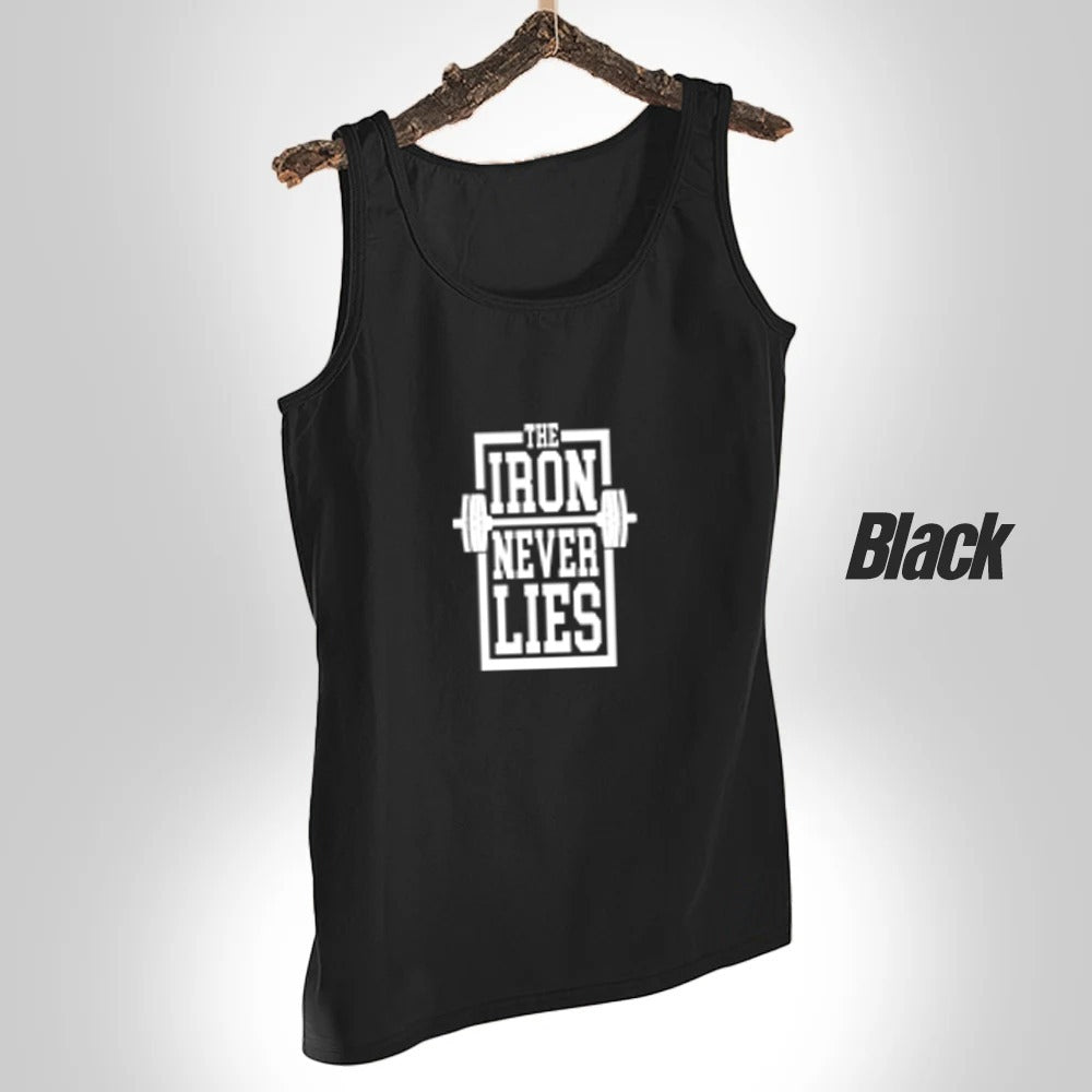 The Iron Never Lies Design Tank top for Men Workout Tank top gym shirts for men | Sleeve-Less Shirt
