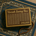 Umrah Saving Box - Box For Umrah Saving | Umrah Saving Box - Best Quality Umrah Saving Box - Umrah Saving Box Dark Brown, Wooden Money Box for Umrah - 210,000