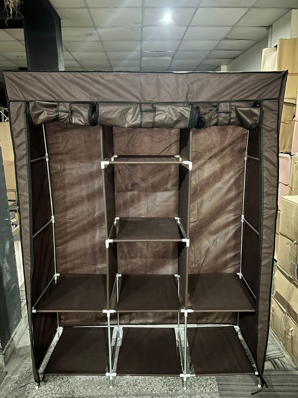 3 Door Fancy &amp; Portable Foldable Closet Wardrobe Storage Organizer with Shelves Foe Multi Purpose