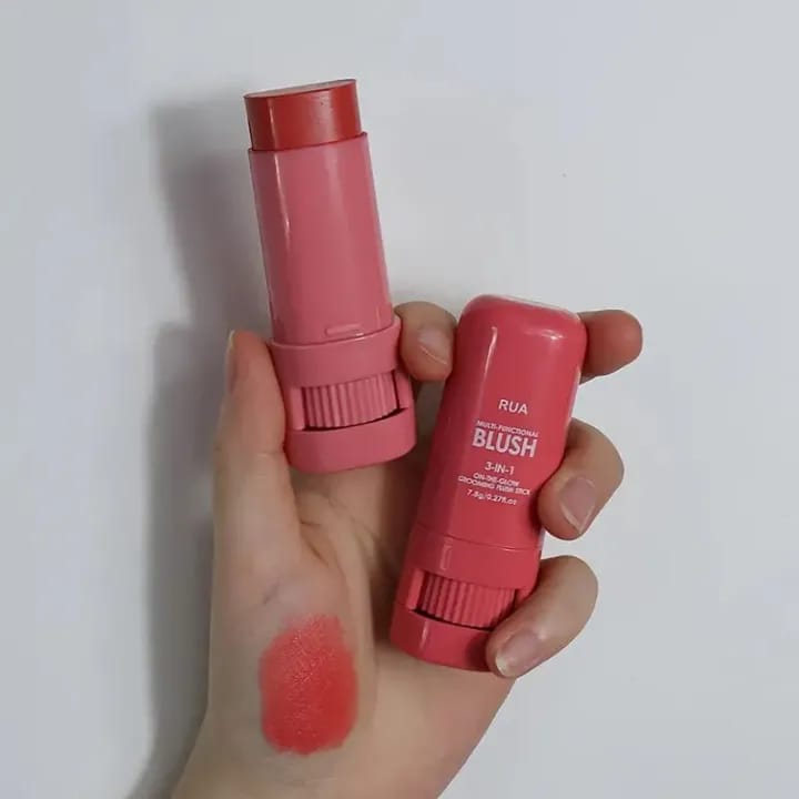 High-Pigment Matte Blush Stick – Long-Lasting, Water-Resistant &amp; Blendable Contour Balm - Random Shades