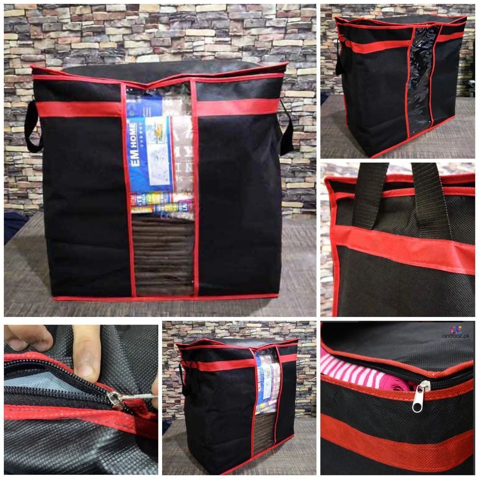 Black Storage Blanket Bag Organizer Folding Bag Organizer, Cloth Storage Boxes For Wardrobe )