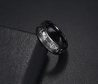 Pack Of 2 Unique heartbeat design charm Ring steenles Steel  band rings For Unisex