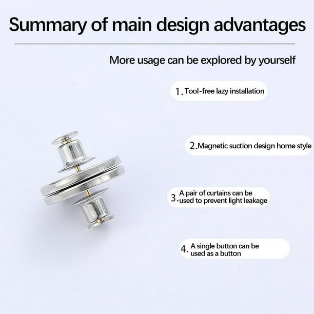 Curtain Pins, Curtain Tiebacks, Magnetic, Gap Resistant, Lace | Curtains, Curtain Accessories, Fasteners | Curtains Button Magnet