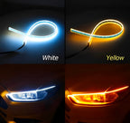 01 Pcs Trending Hub Universal Bike Strip Light – Dual Color Turn Signal (Yellow &amp; White) | Best Quality Strip Light For Motorcycle | Strip Light For Bike