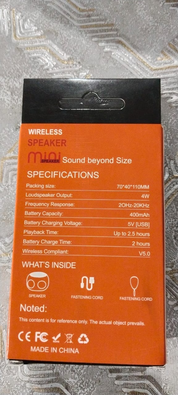 Mini Portable Wireless Bluetooth &amp; Rechargeable Speaker - Wireless Bluetooth Mini Speaker With Card Slot (Random color)