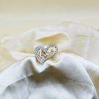 1 Piece Imported Radiant Love Heart Crystal Ring - Shimmer with Elegance | Luxurious Design Ring | Adjustable Ring | Ring For Girls &amp; Women