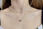 Elegant double Layer Heart pearl Pendent / Necklace Party Jewelry Gifts Accessories for Women