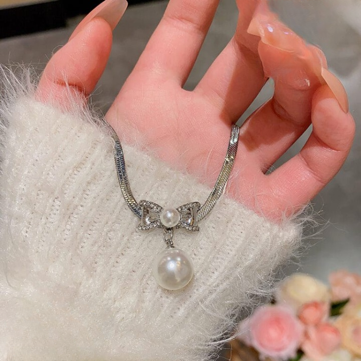Elegant Korean Know Shape Pearl Pendent |   Knot Pearl Necklace Party Jewelry Gifts Accessories for Women