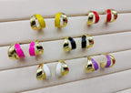 Elegant Dual Colour Korean Gold Plated Earings | Casual wear Fashion Trendy Jewelry