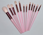 13 Pieces Soft Fluffy Makeup Brush Set - Cosmetics Brush Set - Makeup Brush Kit - Blush and Powder Brushes - Makeup Brushes for Foundation - Pink Color - Without Box