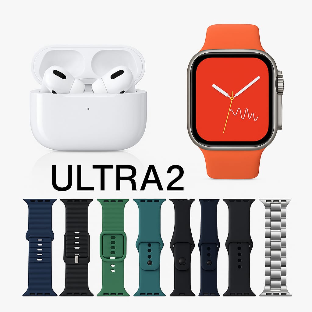 AirPods Pro 2 + Ultra 7-in-1 Smartwatch Combo | Premium Sound &amp; Style Deal