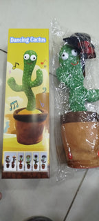 Dancing Cactus Toy – Singing, Talking, Voice Recording Plush with USB Rechargeable Function – Fun Educational Gift for Babies and Kids (Ages 6 Months &amp; Up) - Rechargeable - With Cap