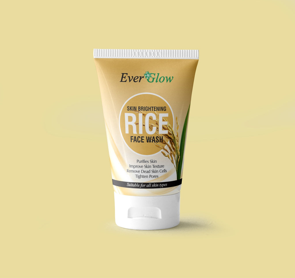 EverGlow Skin Brightening Rice Face Wash 120 ML - Purifies, Improves Texture, Exfoliates, Tightens Pores - For All Skin Types | Face Wash | Rise Face Wash