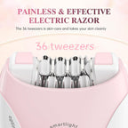 Daling DL-6032 Cordless Ladies Epilator with 2-Speed Adjustment, Painless Hair Removal, Rechargeable, Compact and Easy to Use for Legs, Arms, Underarms
