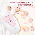 Daling DL-6032 Cordless Ladies Epilator with 2-Speed Adjustment, Painless Hair Removal, Rechargeable, Compact and Easy to Use for Legs, Arms, Underarms